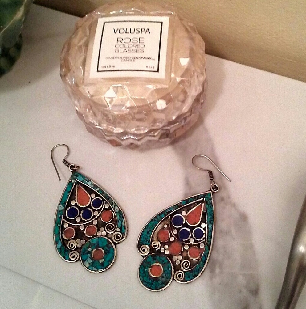 Handmade natural stone earrings